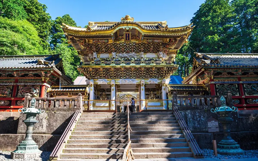 The stone steps and gate of Nikko Toshogu shrine